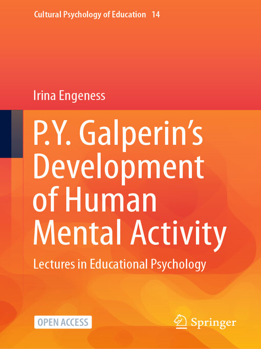 Title details for P.Y. Galperin's Development of Human Mental Activity by Irina Engeness - Available
